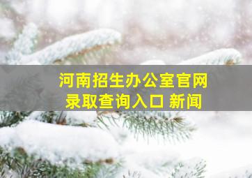 河南招生办公室官网录取查询入口 新闻